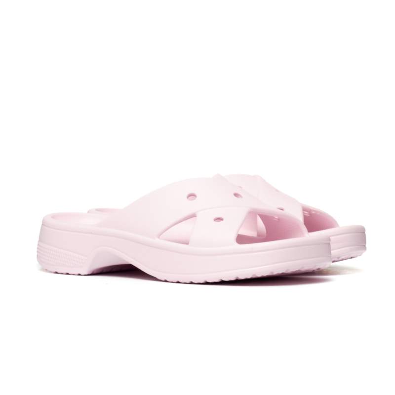 Crocs WOMENS CROSS STRAP Pink Milk 210840-6ZW Crocs WOMENS CROSS STRAP Pink Milk 210840-6ZW