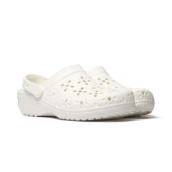 Crocs CLASSIC FLORAL CUT OUT CLOG CHALK 210927-0WV